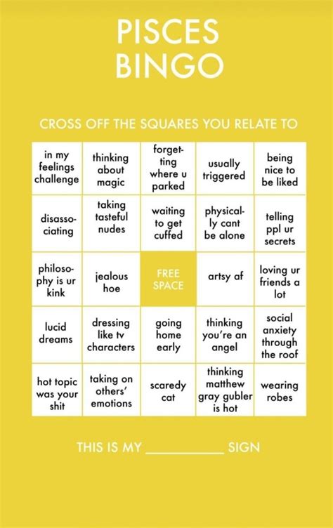 pisces bingo|Astrology Bingo Templates for Instagram .